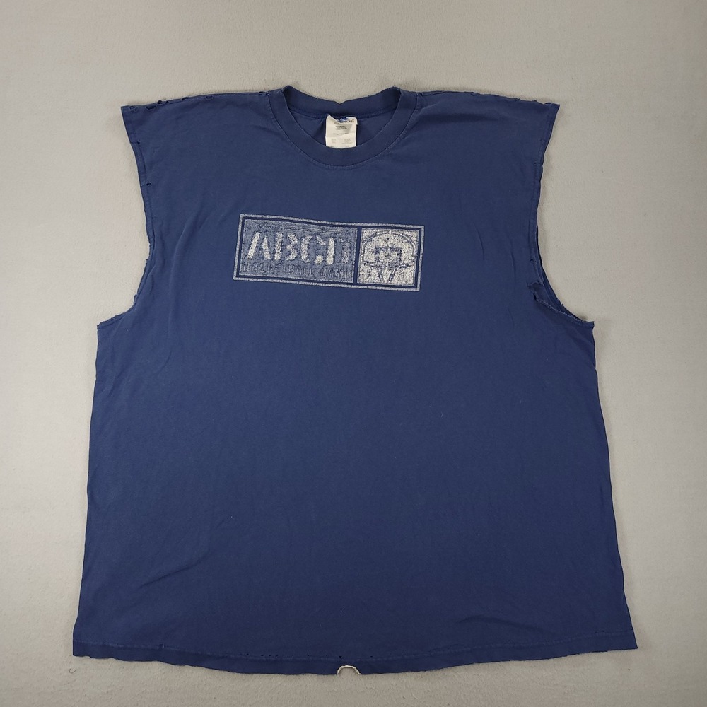 Vintage 90s Adidas Sleeveless T Shirt Mens Size 2XL USA Made Distressed Boxy Fit